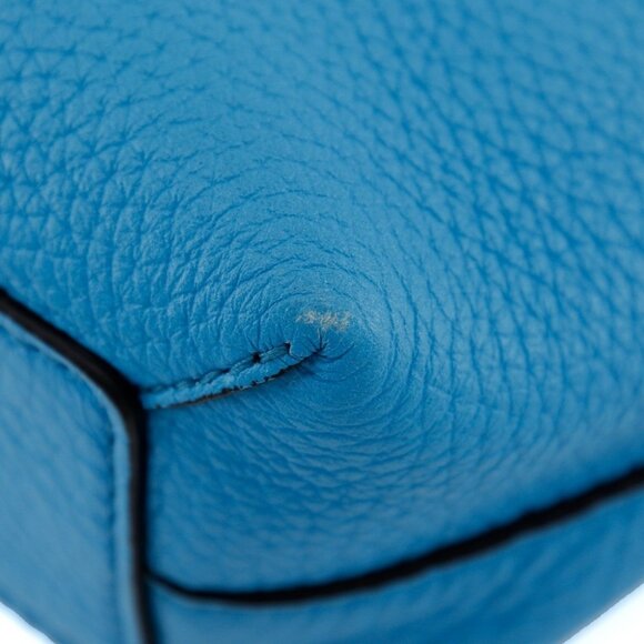 BURBERRY Embossed logo Shoulder Bag Blue leather Women - Picture 12 of 13